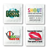 Logo Condoms, printed with a clear label. - Allcondoms.com
