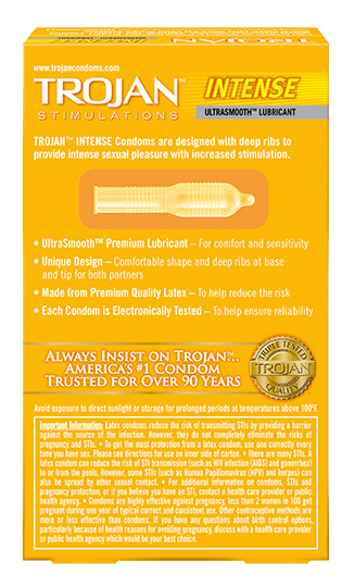 Trojan Stimulations Intense Ribbed Condoms - All Condoms Trojan Stimulations Intense Ribbed Condoms - All Condoms