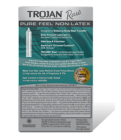Trojan Raw Pure Feel Non Latex Condoms - All Condoms Trojan Raw Pure Feel Non Latex Condoms - All Condoms