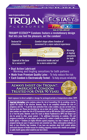 Trojan Fire & Ice Ecstasy Condoms - All Condoms Trojan Fire & Ice Ecstasy Condoms - All Condoms