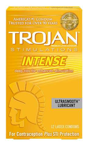 Trojan Stimulations Intense Ribbed Condoms - Allcondoms.com