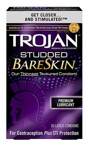 Trojan Bareskin Studded Condoms - Allcondoms.com